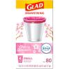 imageGlad Small Trash Bags 4 Gallon Lemon Fresh Bleach Garbage Bags Odor Resistant with Drawstring 80 CountCherry Blossom