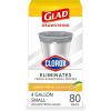 imageGlad Small Trash Bags 4 Gallon Lemon Fresh Bleach Garbage Bags Odor Resistant with Drawstring 80 CountLemon Fresh Bleach