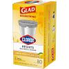 imageGlad Small Trash Bags 4 Gallon Lemon Fresh Bleach Garbage Bags Odor Resistant with Drawstring 80 CountLemon Fresh Bleach