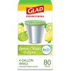 imageGlad Small Trash Bags 4 Gallon Lemon Fresh Bleach Garbage Bags Odor Resistant with Drawstring 80 CountSweet Citron  Lime