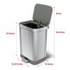 imageGlad Stainless Steel Step Trash Can with Clorox Odor Protection  Large Metal Kitchen Garbage Bin with Soft Close Lid Foot Pedal and Waste Bag Roll Holder 13 Gallon All StainlessAll Stainless