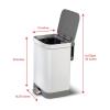 imageGlad Stainless Steel Step Trash Can with Clorox Odor Protection  Large Metal Kitchen Garbage Bin with Soft Close Lid Foot Pedal and Waste Bag Roll Holder 13 Gallon All StainlessWhite