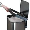 imageGlad Stainless Steel Step Trash Can with Clorox Odor Protection  Large Metal Kitchen Garbage Bin with Soft Close Lid Foot Pedal and Waste Bag Roll Holder 13 Gallon Pewter