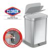 imageGlad Stainless Steel Step Trash Can with Clorox Odor Protection  Large Metal Kitchen Garbage Bin with Soft Close Lid Foot Pedal and Waste Bag Roll Holder 13 Gallon All StainlessAll Stainless