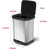 imageGlad Stainless Steel Step Trash Can with Clorox Odor Protection Metal Garbage Bin 13 Gallon ampamp Glad Tall Kitchen Drawstring Trash Bags Odorshield 13 Gallon White Febreze Fresh Clean 110 Count Bundle
