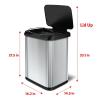 imageGlad Stainless Steel Trash Can with Clorox Odor Protection  Touchless Metal Kitchen Garbage Bin with Soft Close Lid and Waste Bag Roll Holder 13 Gallon Motion Sensor