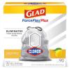 imageGlad Tall Kitchen Trash Bags ForceFlex Plus With Clorox 13 Gallon Lemon Fresh Bleach Scent 90 Count