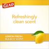 imageGlad Tall Kitchen Trash Bags ForceFlex Plus With Clorox 13 Gallon Lemon Fresh Bleach Scent 90 Count