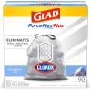 imageGlad Tall Kitchen Trash Bags ForceFlexPlus With Clorox 13 Gallon Mountain Air 90 Count