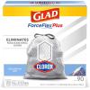 imageGlad Tall Kitchen Trash Bags ForceFlexPlus With Clorox 13 Gallon Mountain Air 90 Count