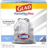 imageGlad Tall Kitchen Trash Bags ForceFlexPlus With Clorox 13 Gallon Mountain Air 90 Count