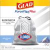 imageGlad Tall Kitchen Trash Bags ForceFlexPlus With Clorox 13 Gallon Mountain Air 90 Count