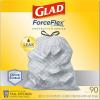 imageGlad Trash Bags ForceFlex Protection Series Tall Kitchen Garbage Bags 13 Gal Unscented OdorShield 90 Ct Package May Vary90 Count Pack of 1