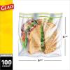imageGlad Zipper Food Storage Plastic Bags  Sandwich  100 Count Pack of 6100 Count pack of 12