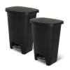 imageGlad 13 Gallon Trash Can 2 Pack  Plastic Kitchen Waste Bins with Odor Protection of Lid  Hands Free with Step On Foot Pedal and Garbage Bag Rings 13 Gallon WhiteBlack
