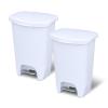 imageGlad 13 Gallon Trash Can 2 Pack  Plastic Kitchen Waste Bins with Odor Protection of Lid  Hands Free with Step On Foot Pedal and Garbage Bag Rings 13 Gallon WhiteWhite