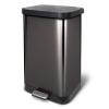 imageGlad 20 Gallon  755 Liter Extra Capacity Stainless Steel Step Trash Can with CloroxTM Odor Protection Pewter
