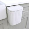 imageGlad Roomate Under Counter Waste Bin  Space Saving Small Trash Can for Kitchen Cabinet Bathroom or Office  Dual Lid for Ease of Opening 9 Liter White9L