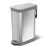 imageGlad Slim Trash Can with Clorox Odor Protection  Narrow Kitchen Garbage Bin with Soft Close Lid Step On Foot Pedal and Waste Bag Roll Holder All Stainless 45 LiterAll Stainless
