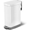 imageGlad Slim Trash Can with Clorox Odor Protection  Narrow Kitchen Garbage Bin with Soft Close Lid Step On Foot Pedal and Waste Bag Roll Holder White Stainless Steel 45 Liter