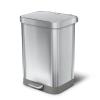 imageGlad Stainless Steel Step Trash Can with Clorox Odor Protection  Large Metal Kitchen Garbage Bin with Soft Close Lid Foot Pedal and Waste Bag Roll Holder 13 Gallon All StainlessAll Stainless