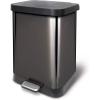 imageGlad Stainless Steel Step Trash Can with Clorox Odor Protection  Large Metal Kitchen Garbage Bin with Soft Close Lid Foot Pedal and Waste Bag Roll Holder 13 Gallon Pewter
