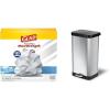 imageGlad Stainless Steel Step Trash Can with Clorox Odor Protection Kitchen Garbage Bin 20 Gallon ampamp Glad ForceFlex MaxStrength XL Kitchen Trash Bags 20 Gallon Fresh Clean 80 Count Bundle20 Gallon Febreze Fresh Clean