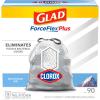 imageGlad Tall Kitchen Trash Bags ForceFlexPlus With Clorox 13 Gallon Mountain Air 90 Count