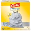 imageGlad Trash Bags ForceFlex Protection Series Tall Kitchen Garbage Bags 13 Gal Unscented OdorShield 90 Ct Package May Vary90 Count Pack of 1