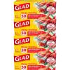 imageGlad Zipper Food Storage Plastic Bags  Quart  50 Count Pack of 4