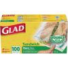 imageGlad Zipper Food Storage Plastic Bags  Sandwich  100 Count Pack of 6100 Count pack of 12