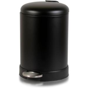 imageGLAD Small Trash Can 12 Gallon  Round Stainless Steel Garbage Bin with Soft Close Lid ampamp Step Foot Pedal  Metal Waste Basket with Removable Inner Bucket StainlessBlack