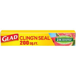 imageGlad Cling N Seal Plastic Food Wrap 200 Square Foot Roll Package May Vary200 Sq Ft Pack of 1