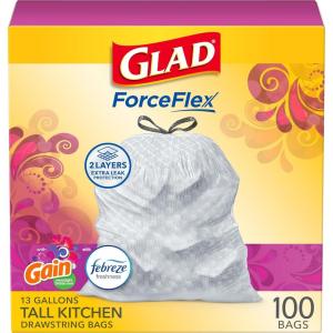 imageGlad ForceFlex Tall Kitchen Trash Bags 13 Gallon Gain Lavender 110 Count Package May VaryGain Moonlight Breeze