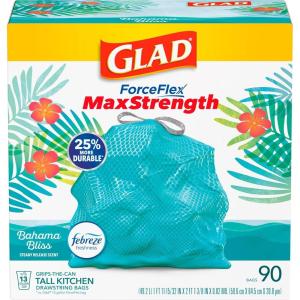 imageGlad Tall Kitchen Trash Bags 13 Gallon MaxStrength Cherry Blossom Garbage Bags Drawstring 90 CountBahama Bliss