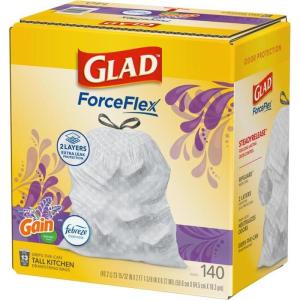 imageGlad ForceFlex Tall Kitchen Trash Bags 13 Gallon Gain Lavender 140 Count Package May Vary