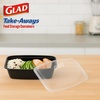 image:imageGlad TakeAways 60Pack SnapSeal Dishwasher and Freezer Safe Reusable Food Storage Bento Box Meal Prep Containers Made in North America 38 oz BPA Free60Pack