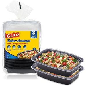 image:imageGlad TakeAways 30Pack SnapSeal Rectangular Food Storage Containers 28 oz LeakResistant Lids Dishwasher amp Freezer Safe Reusable Meal Prep Containers BPA Free Made in North America30Pack